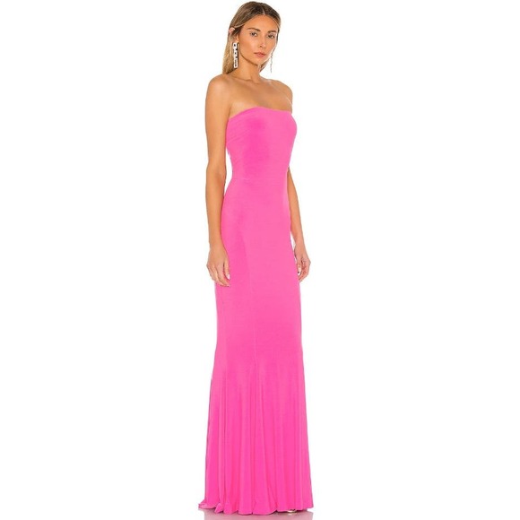 NWT! Norma Kamali X REVOLVE Strapless Fishtail Gown in Pink. Size M - Picture 2 of 7